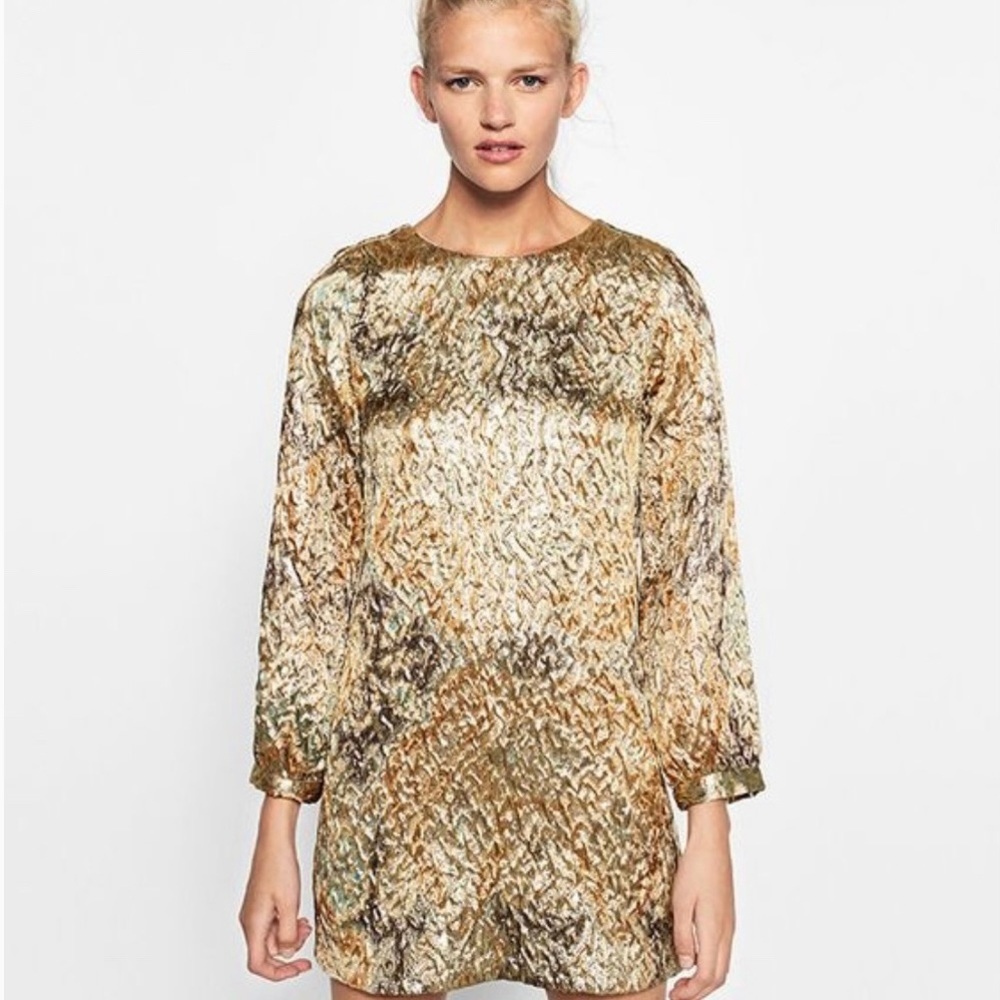 Zara gold crinkle mini